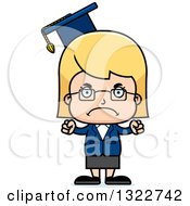 Poster, Art Print Of Cartoon Mad Blond White Girl Professor