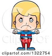 Poster, Art Print Of Cartoon Mad Blond White Girl Super Hero
