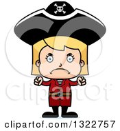 Poster, Art Print Of Cartoon Mad Blond White Pirate Girl