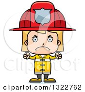 Poster, Art Print Of Cartoon Mad Blond White Girl Firefighter