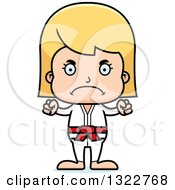 Poster, Art Print Of Cartoon Mad Blond White Karate Girl