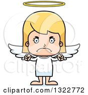 Clipart Of A Cartoon Mad Blond White Girl Angel Royalty Free Vector Illustration