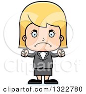 Poster, Art Print Of Cartoon Mad Blond White Business Girl