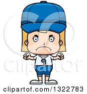 Poster, Art Print Of Cartoon Mad Blond White Girl Sports Coach