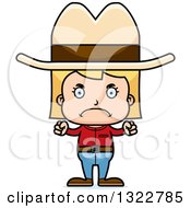 Poster, Art Print Of Cartoon Mad Blond White Cowgirl