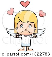 Clipart Of A Cartoon Mad Blond White Girl Cupid Royalty Free Vector Illustration