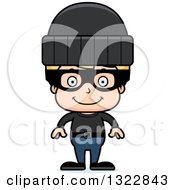 Clipart Of A Cartoon Happy Blond White Boy Robber Royalty Free Vector Illustration