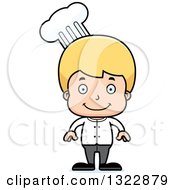 Clipart Of A Cartoon Happy Blond White Boy Chef Royalty Free Vector Illustration