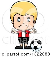 Poster, Art Print Of Cartoon Mad Blond White Boy Soccer Player