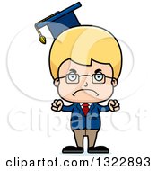 Poster, Art Print Of Cartoon Mad Blond White Boy Professor