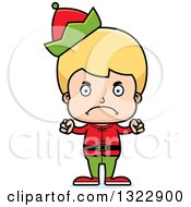 Poster, Art Print Of Cartoon Mad Blond White Christmas Elf Boy