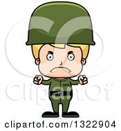 Poster, Art Print Of Cartoon Mad Blond White Boy Soldier