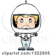 Poster, Art Print Of Cartoon Mad Blond White Boy Astronaut