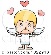 Clipart Of A Cartoon Mad Blond White Boy Cupid Royalty Free Vector Illustration