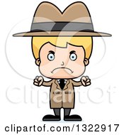 Poster, Art Print Of Cartoon Mad Blond White Boy Detective