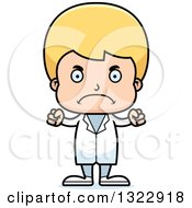 Poster, Art Print Of Cartoon Mad Blond White Boy Doctor