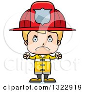 Poster, Art Print Of Cartoon Mad Blond White Boy Firefighter