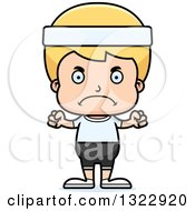 Poster, Art Print Of Cartoon Mad Blond White Fitness Boy