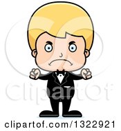 Poster, Art Print Of Cartoon Mad Blond White Boy Groom