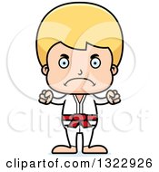 Poster, Art Print Of Cartoon Mad Blond White Karate Boy