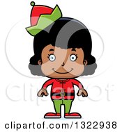 Poster, Art Print Of Cartoon Happy Black Christmas Elf Girl