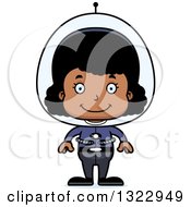 Clipart Of A Cartoon Happy Black Space Girl Royalty Free Vector Illustration