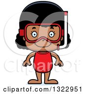 Clipart Of A Cartoon Happy Black Girl In Snorkel Gear Royalty Free Vector Illustration