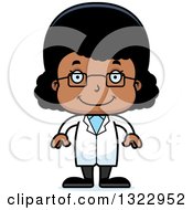Clipart Of A Cartoon Happy Black Girl Scientist Royalty Free Vector Illustration