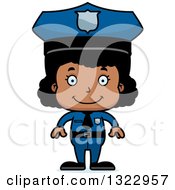 Clipart Of A Cartoon Happy Black Girl Police Officer Royalty Free Vector Illustration