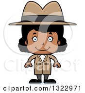 Clipart Of A Cartoon Happy Black Detective Girl Royalty Free Vector Illustration