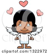 Poster, Art Print Of Cartoon Happy Black Cupid Girl