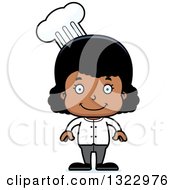 Clipart Of A Cartoon Happy Black Girl Chef Royalty Free Vector Illustration