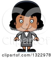 Clipart Of A Cartoon Happy Black Business Girl Royalty Free Vector Illustration