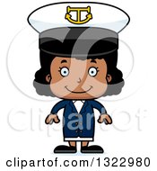 Clipart Of A Cartoon Happy Black Girl Captain Royalty Free Vector Illustration