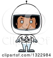 Poster, Art Print Of Cartoon Happy Black Girl Astronaut