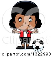 Poster, Art Print Of Cartoon Mad Black Girl Soccer Player