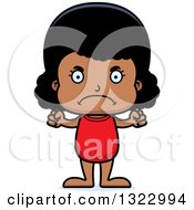 Clipart Of A Cartoon Mad Black Girl Swimmer Royalty Free Vector Illustration