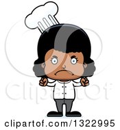Clipart Of A Cartoon Mad Black Girl Chef Royalty Free Vector Illustration