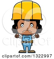 Poster, Art Print Of Cartoon Mad Black Girl Construction Worker