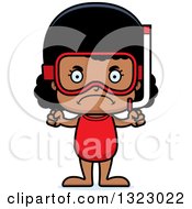 Clipart Of A Cartoon Mad Black Girl In Snorkel Gear Royalty Free Vector Illustration