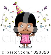 Clipart Of A Cartoon Mad Black Party Girl Royalty Free Vector Illustration