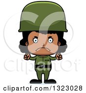 Clipart Of A Cartoon Mad Black Girl Soldier Royalty Free Vector Illustration