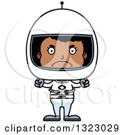 Clipart Of A Cartoon Mad Black Girl Astronaut Royalty Free Vector Illustration