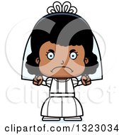 Clipart Of A Cartoon Mad Black Girl Bride Royalty Free Vector Illustration