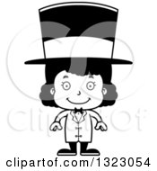Lineart Clipart Of A Cartoon Happy Black Girl Circus Ringmaster Royalty Free Outline Vector Illustration