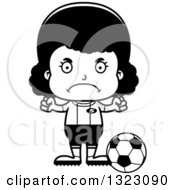 Poster, Art Print Of Cartoon Lineart Mad Black Girl Soccer Player