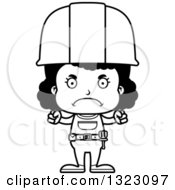 Poster, Art Print Of Cartoon Lineart Mad Black Girl Construction Worker