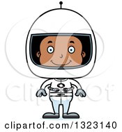 Poster, Art Print Of Cartoon Happy Black Boy Astronaut