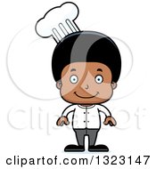 Clipart Of A Cartoon Happy Black Boy Chef Royalty Free Vector Illustration