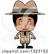 Clipart Of A Cartoon Happy Black Boy Detective Royalty Free Vector Illustration